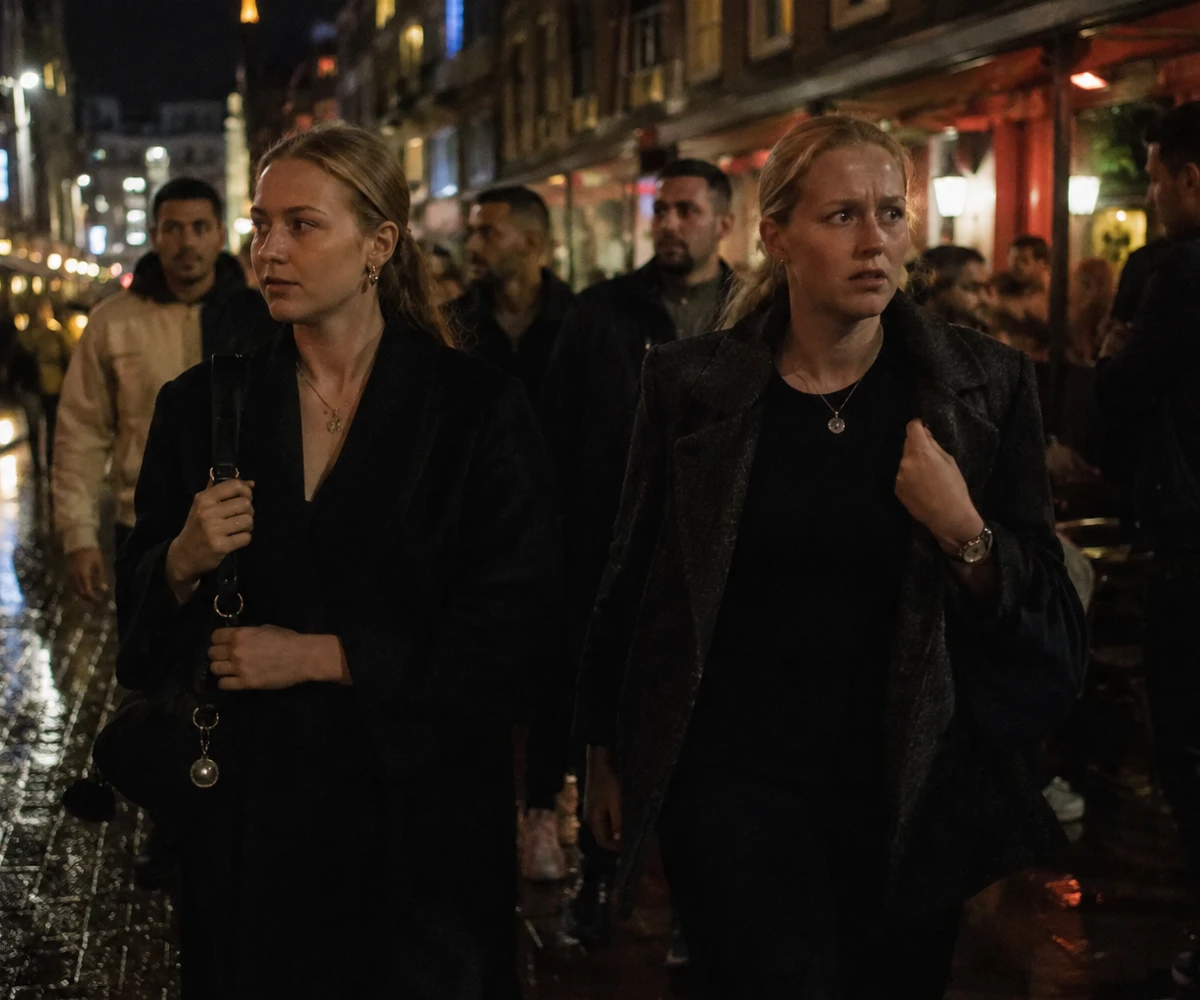Vrouw bij een openbare doorgang